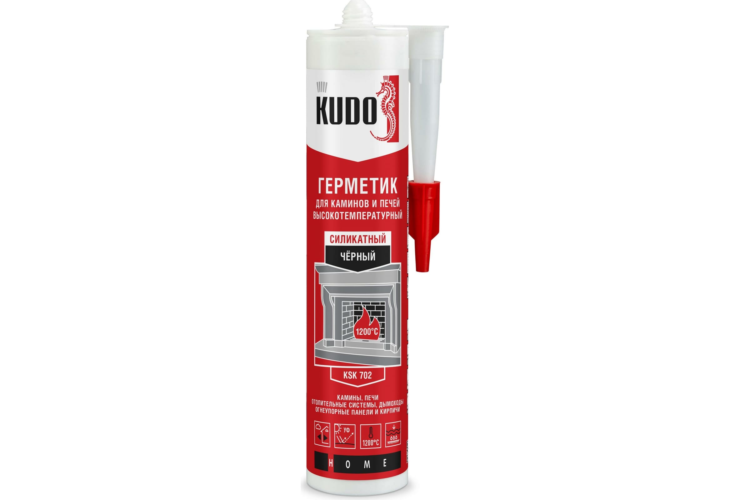 Герметик термостойкий 1200°С (черный) KUDO KSK-702 280мл
